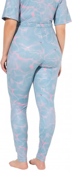 Ulla Popken Wave Print Ski Leggings Blue - Jeans & Bukser i Store Størrelser – Plus Size - Jeans og bukser, EU 42-70