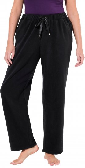 Ulla Popken Fleece Loungewear Pants Black - Jeans & Bukser i Store Størrelser – Plus Size - Jeans og bukser, EU 42-70