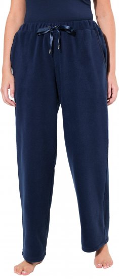 Ulla Popken Fleece Loungewear Pants Night Blue - Jeans & Bukser i Store Størrelser – Plus Size - Jeans og bukser, EU 42-70