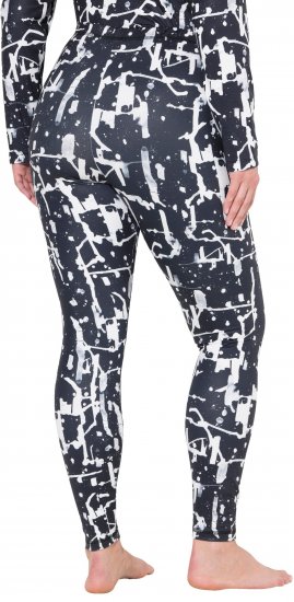 Ulla Popken Quick Drying Abstract Print Leggings Black - Jeans & Bukser i Store Størrelser – Plus Size - Jeans og bukser, EU 42-70