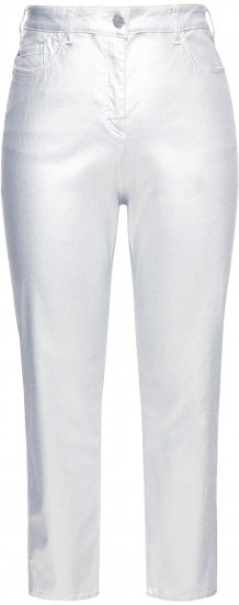 Ulla Popken Metallic Stretch Fit Mom Jeans Silver - Jeans & Bukser i Store Størrelser – Plus Size - Jeans og bukser, EU 42-70