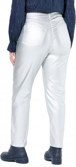 Ulla Popken Metallic Stretch Fit Mom Jeans Silver - Jeans & Bukser i Store Størrelser – Plus Size - Jeans og bukser, EU 42-70