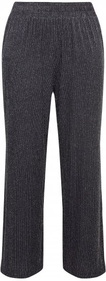 Ulla Popken Sparkling Pinstripe Elastic Waist Pants Black - Jeans & Bukser i Store Størrelser – Plus Size - Jeans og bukser, EU 42-70