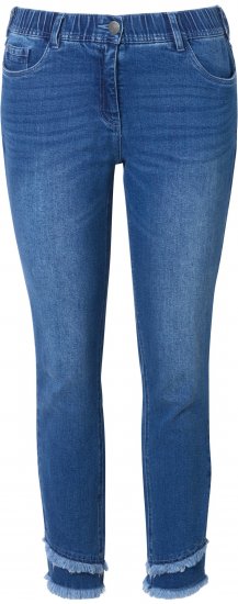Ulla Popken Double Fringe Hem Stretch Fit Jeans Denim Blue - Jeans & Bukser i Store Størrelser – Plus Size - Jeans og bukser, EU 42-70