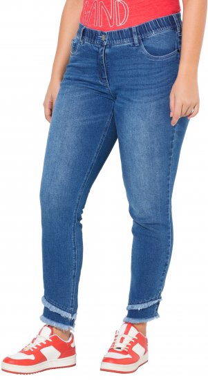 Ulla Popken Double Fringe Hem Stretch Fit Jeans Denim Blue - Jeans & Bukser i Store Størrelser – Plus Size - Jeans og bukser, EU 42-70