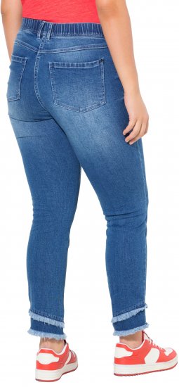 Ulla Popken Double Fringe Hem Stretch Fit Jeans Denim Blue - Jeans & Bukser i Store Størrelser – Plus Size - Jeans og bukser, EU 42-70