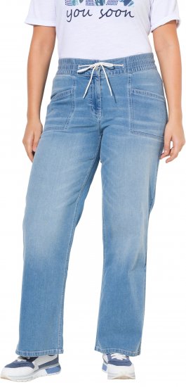 Ulla Popken Patch Pocket Elastic Waist Jeans Blue - Jeans & Bukser i Store Størrelser – Plus Size - Jeans og bukser, EU 42-70