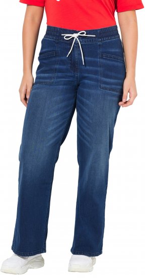 Ulla Popken Patch Pocket Elastic Waist Jeans Denim Blue - Jeans & Bukser i Store Størrelser – Plus Size - Jeans og bukser, EU 42-70