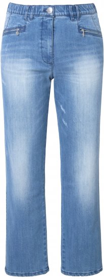 Ulla Popken Tapered Leg Lightly Distressed Jeans Blue Denim - Jeans & Bukser i Store Størrelser – Plus Size - 