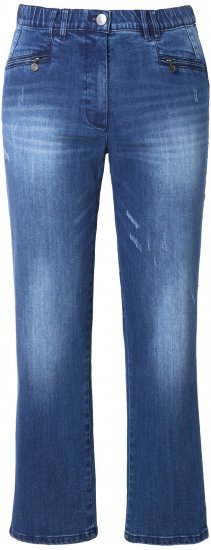 Ulla Popken Tapered Leg Lightly Distressed Jeans Denim Blue - Jeans & Bukser i Store Størrelser – Plus Size - 