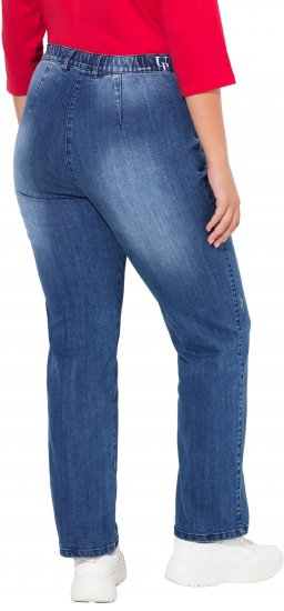 Ulla Popken Tapered Leg Lightly Distressed Jeans Denim Blue - Jeans & Bukser i Store Størrelser – Plus Size - 