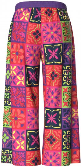 Ulla Popken Tile Print Wide Leg Palazzo Pants Purple - Jeans & Bukser i Store Størrelser – Plus Size - 
