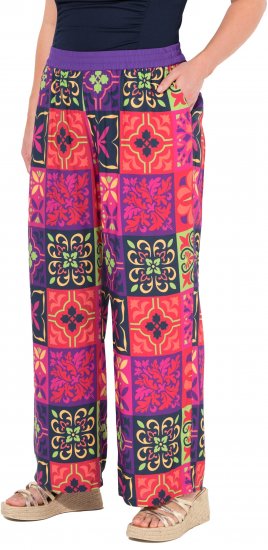 Ulla Popken Tile Print Wide Leg Palazzo Pants Purple - Jeans & Bukser i Store Størrelser – Plus Size - 