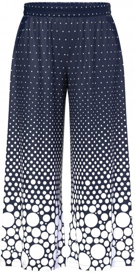 Ulla Popken Dot Gradient Wide Leg Elastic Waist Palazzo Pants Grey - Jeans & Bukser i Store Størrelser – Plus Size - Jeans og bukser, EU 42-70