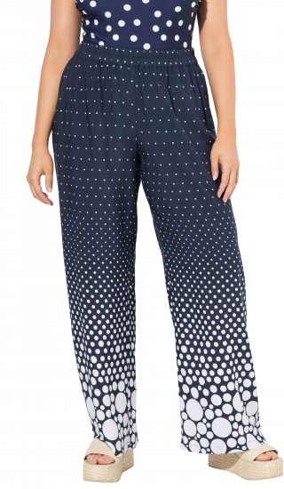 Ulla Popken Dot Gradient Wide Leg Elastic Waist Palazzo Pants Grey - Jeans & Bukser i Store Størrelser – Plus Size - Jeans og bukser, EU 42-70