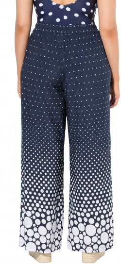 Ulla Popken Dot Gradient Wide Leg Elastic Waist Palazzo Pants Grey - Jeans & Bukser i Store Størrelser – Plus Size - Jeans og bukser, EU 42-70