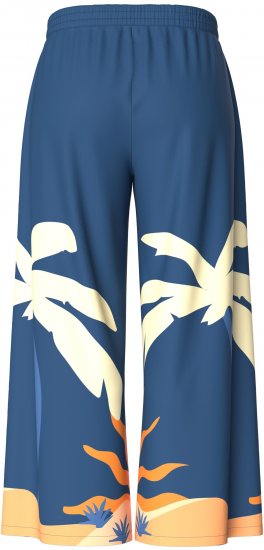 Ulla Popken Abstract Landscape Elastic Waist Palazzo Pants Blue - Jeans & Bukser i Store Størrelser – Plus Size - Jeans og bukser, EU 42-70
