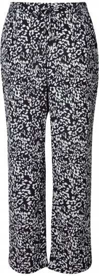Ulla Popken Leopard Print Elastic Waist Pants Black - Jeans & Bukser i Store Størrelser – Plus Size - Jeans og bukser, EU 42-70
