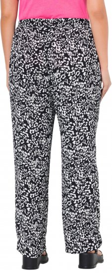 Ulla Popken Leopard Print Elastic Waist Pants Black - Jeans & Bukser i Store Størrelser – Plus Size - Jeans og bukser, EU 42-70