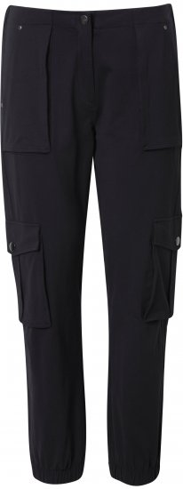 Ulla Popken Elastic Hem Stretch Fit Cargo Pants Black - Jeans & Bukser i Store Størrelser – Plus Size - 