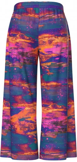 Ulla Popken Abstract Sunset Elastic Waist Palazzo Pants Orange - Jeans & Bukser i Store Størrelser – Plus Size - Jeans og bukser, EU 42-70