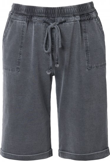 Ulla Popken Indigo Dyed Elastic Waist Jersey Shorts Black - Jeans & Bukser i Store Størrelser – Plus Size - Jeans og bukser, EU 42-70