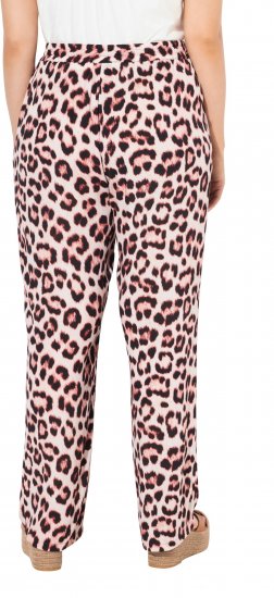 Ulla Popken Leopard Print Elastic Waist Pants White - Jeans & Bukser i Store Størrelser – Plus Size - Jeans og bukser, EU 42-70