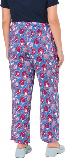 Ulla Popken Seashell Print Elastic Waist Pants Blue - Jeans & Bukser i Store Størrelser – Plus Size - Jeans og bukser, EU 42-70