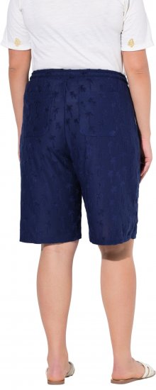 Ulla Popken Terry Cloth Palm Elastic Waist Shorts Blue - Jeans & Bukser i Store Størrelser – Plus Size - 