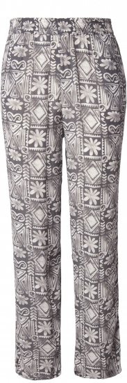 Ulla Popken Mosaic Print Elastic Waist Pants Black - Jeans & Bukser i Store Størrelser – Plus Size - Jeans og bukser, EU 42-70