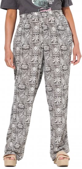 Ulla Popken Mosaic Print Elastic Waist Pants Black - Jeans & Bukser i Store Størrelser – Plus Size - Jeans og bukser, EU 42-70