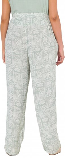 Ulla Popken Mosaic Print Elastic Waist Pants White - Jeans & Bukser i Store Størrelser – Plus Size - Jeans og bukser, EU 42-70