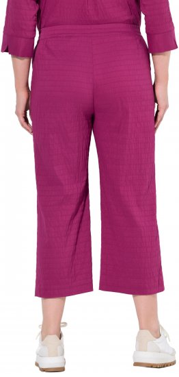 Ulla Popken Textured Elastic Waist Cropped Pants Magnolia Red - Jeans & Bukser i Store Størrelser – Plus Size - Jeans og bukser, EU 42-70