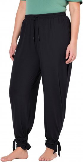 Ulla Popken Quick Drying Split Leg Elastic Waist Joggers Black - Jeans & Bukser i Store Størrelser – Plus Size - Jeans og bukser, EU 42-70