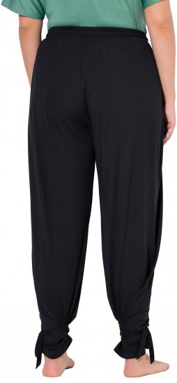 Ulla Popken Quick Drying Split Leg Elastic Waist Joggers Black - Jeans & Bukser i Store Størrelser – Plus Size - Jeans og bukser, EU 42-70