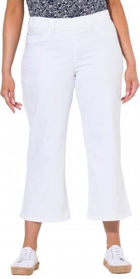 Ulla Popken Wide Leg Twill Mary Fit Culottes White - Jeans & Bukser i Store Størrelser – Plus Size - Jeans og bukser, EU 42-70