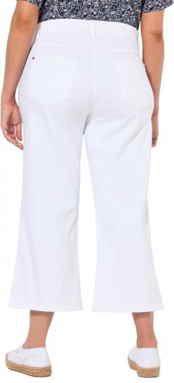 Ulla Popken Wide Leg Twill Mary Fit Culottes White - Jeans & Bukser i Store Størrelser – Plus Size - Jeans og bukser, EU 42-70