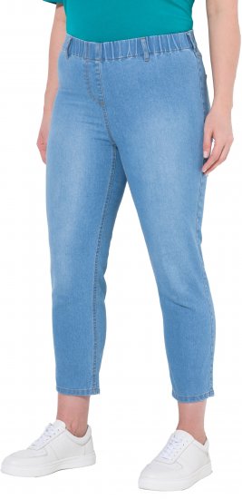 Ulla Popken Cropped Jeggings Light Blue Denim - Jeans & Bukser i Store Størrelser – Plus Size - Jeans og bukser, EU 42-70