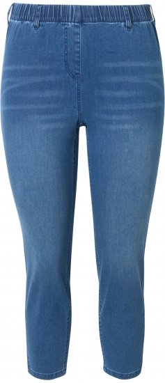 Ulla Popken Cropped Denim Look Stretch Fit Leggings Light Blue Denim - Jeans & Bukser i Store Størrelser – Plus Size - 