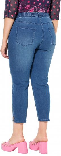 Ulla Popken Cropped Denim Look Stretch Fit Leggings Light Blue Denim - Jeans & Bukser i Store Størrelser – Plus Size - 