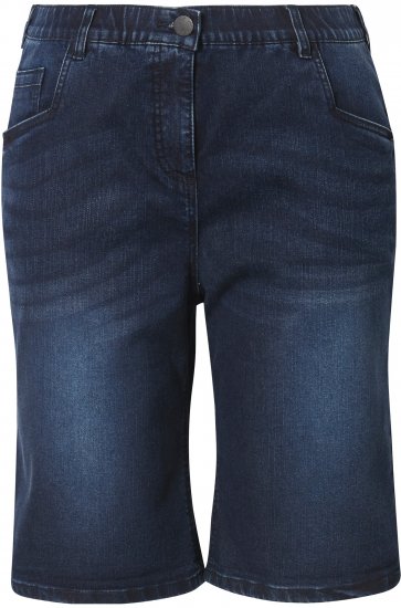 Ulla Popken Denim Wide Leg Elastic Waist Bermuda Shorts Denim Blue - Jeans & Bukser i Store Størrelser – Plus Size - 