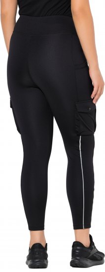 Ulla Popken Cargo Pocket Fleece Lined Sports Leggings Black - Jeans & Bukser i Store Størrelser – Plus Size - Jeans og bukser, EU 42-70