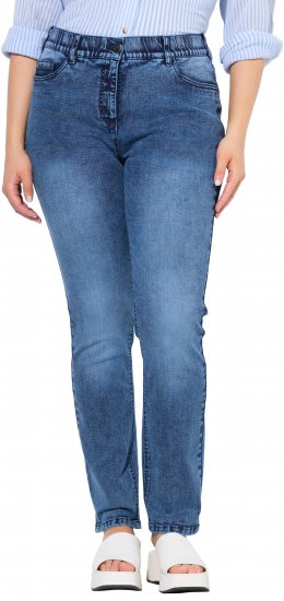 Ulla Popken Vintage Wash Stretch Fit Jeans Blue Denim - Jeans & Bukser i Store Størrelser – Plus Size - Jeans og bukser, EU 42-70