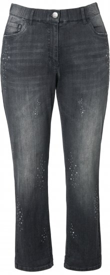 Ulla Popken Rivet Detail Stretch Fit Boyfriend Jeans Black - Jeans & Bukser i Store Størrelser – Plus Size - Jeans og bukser, EU 42-70
