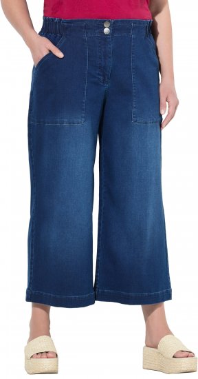 Ulla Popken Denim Culottes Denim Blue - Jeans & Bukser i Store Størrelser – Plus Size - Jeans og bukser, EU 42-70