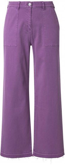 Ulla Popken Purple Fringed Hem Stretch Fit Jeans Lavender - Jeans & Bukser i Store Størrelser – Plus Size - 