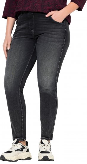 Ulla Popken Vintage Wash Jeggings Black - Jeans & Bukser i Store Størrelser – Plus Size - 