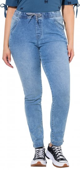 Ulla Popken Drawstring Jeggings Blue Denim - Jeans & Bukser i Store Størrelser – Plus Size - Jeans og bukser, EU 42-70