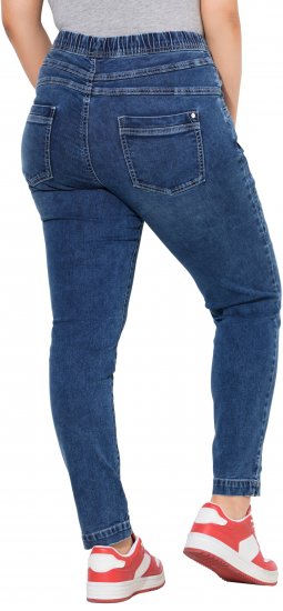 Ulla Popken Drawstring Jeggings Blue - Jeans & Bukser i Store Størrelser – Plus Size - 