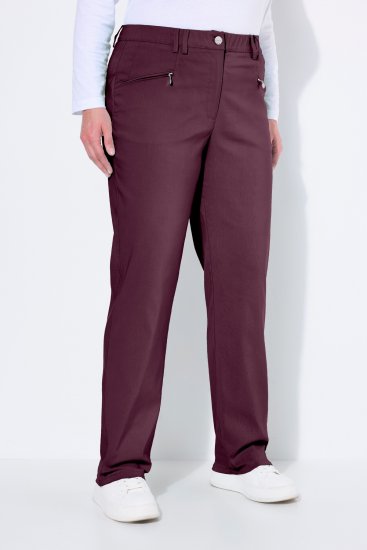 Ulla Popken Thermal Stretch Fit Mony Pants Aubergine - Jeans & Bukser i Store Størrelser – Plus Size - 